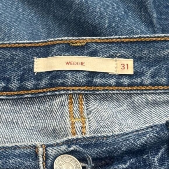 Levi's Wedgie Button Fly High Rise Medium Wash Jeans Capsule Comfort 31 - Picture 6 of 10
